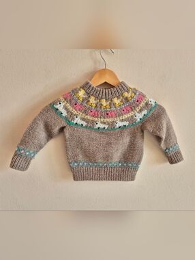 Handmade Farm Animal Sweater Sheep Pigs And Chicks Or Ducks 18-24 Months